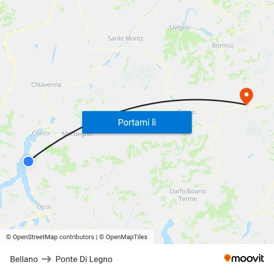 Bellano to Ponte Di Legno map