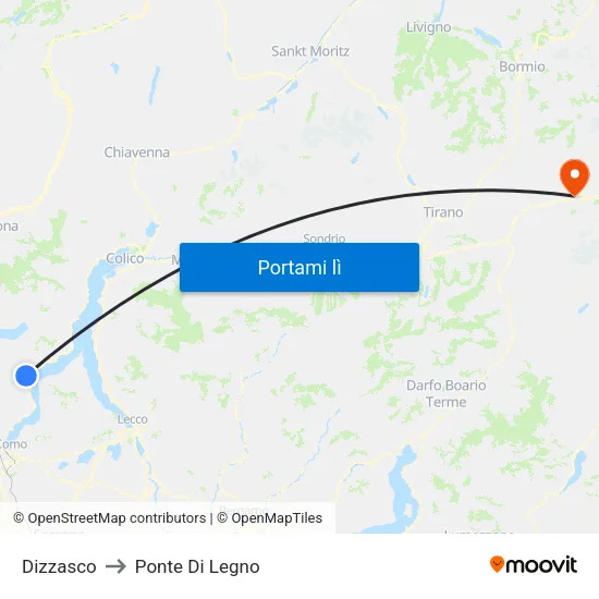 Dizzasco to Ponte Di Legno map