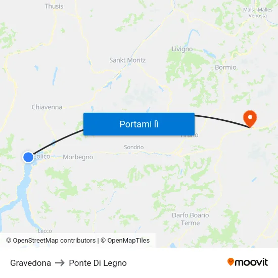 Gravedona to Ponte Di Legno map