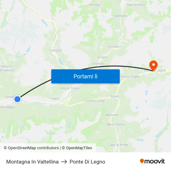 Montagna In Valtellina to Ponte Di Legno map