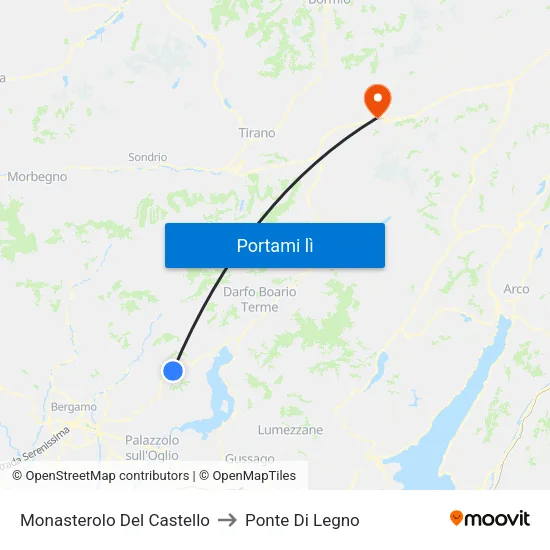 Monasterolo Del Castello to Ponte Di Legno map