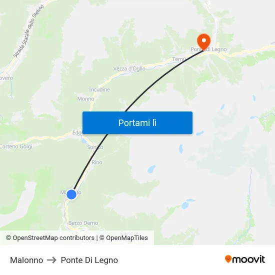 Malonno to Ponte Di Legno map