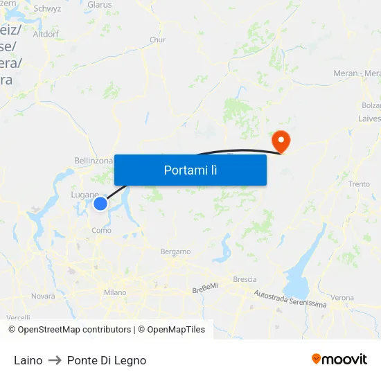 Laino to Ponte Di Legno map