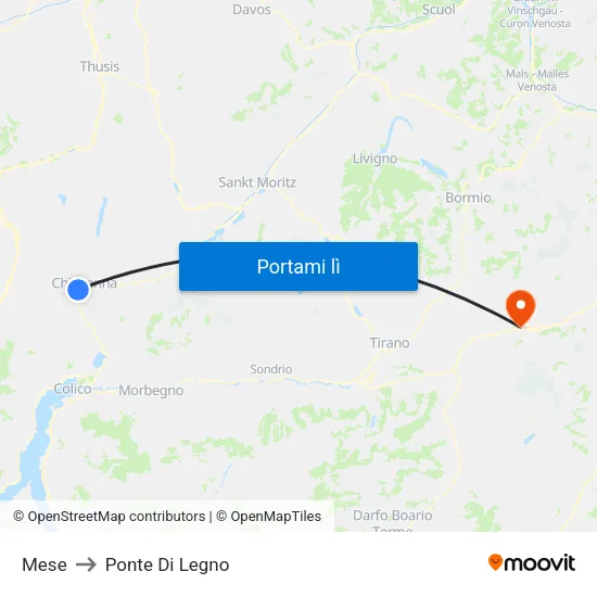 Mese to Ponte Di Legno map