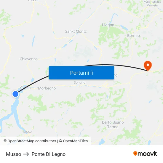 Musso to Ponte Di Legno map