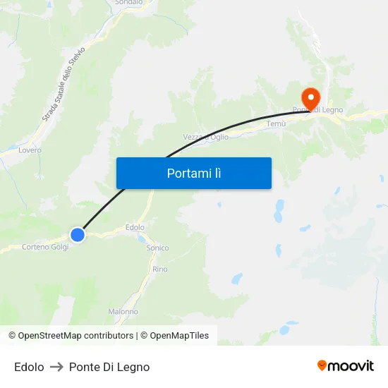 Edolo to Ponte Di Legno map