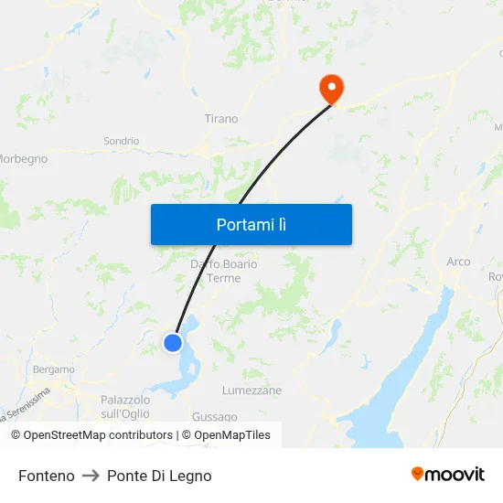 Fonteno to Ponte Di Legno map