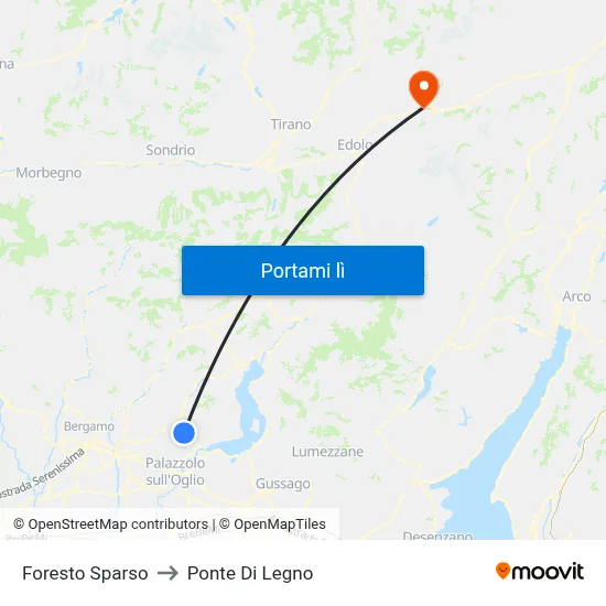 Foresto Sparso to Ponte Di Legno map