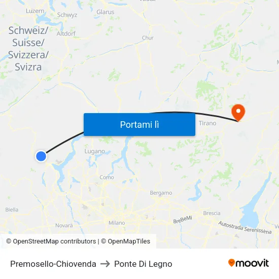 Premosello-Chiovenda to Ponte Di Legno map