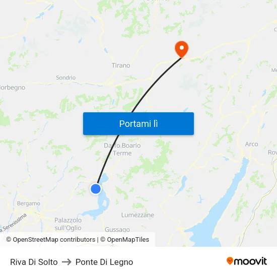 Riva Di Solto to Ponte Di Legno map