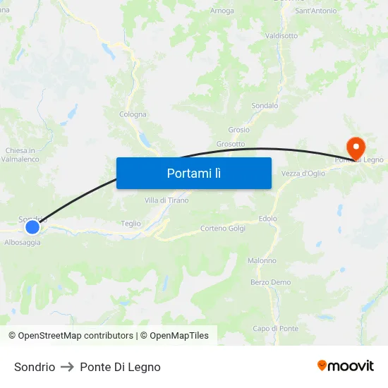 Sondrio to Ponte Di Legno map