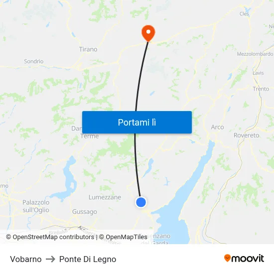 Vobarno to Ponte Di Legno map