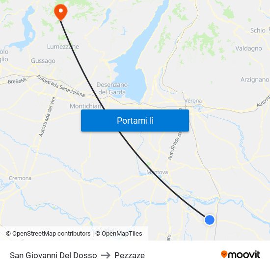 San Giovanni Del Dosso to Pezzaze map