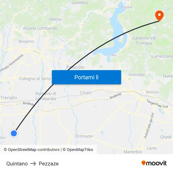 Quintano to Pezzaze map