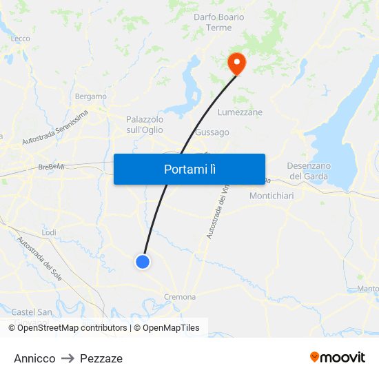 Annicco to Pezzaze map