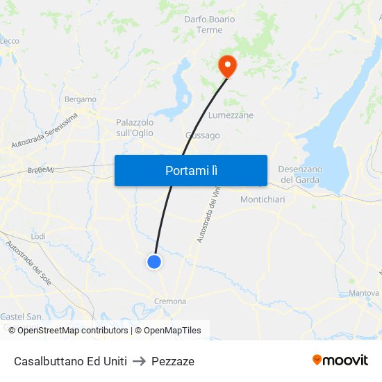 Casalbuttano Ed Uniti to Pezzaze map