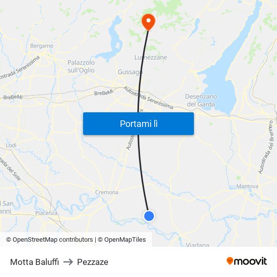 Motta Baluffi to Pezzaze map