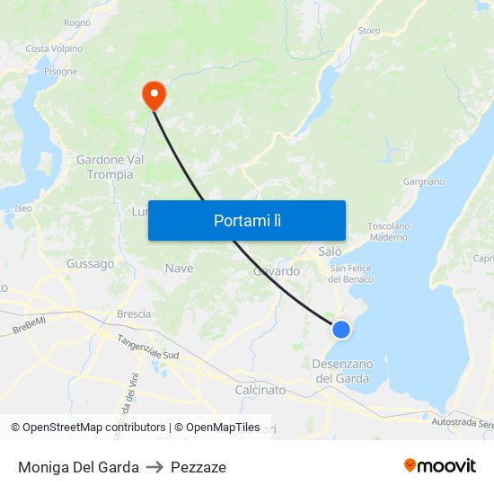 Moniga Del Garda to Pezzaze map