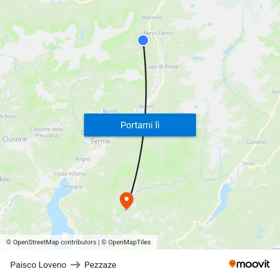 Paisco Loveno to Pezzaze map
