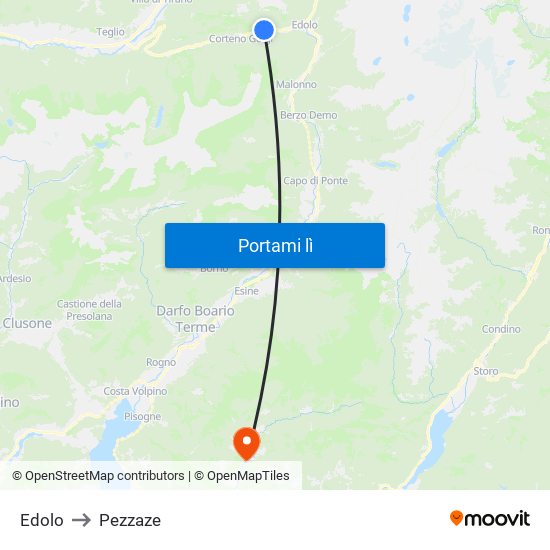 Edolo to Pezzaze map