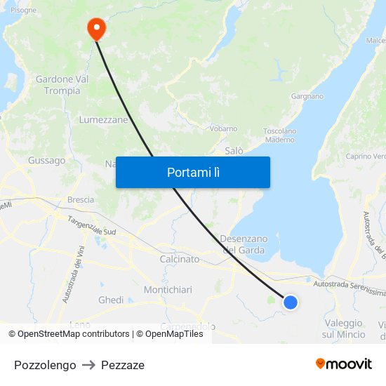 Pozzolengo to Pezzaze map