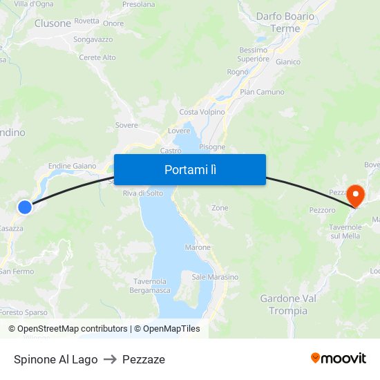 Spinone Al Lago to Pezzaze map