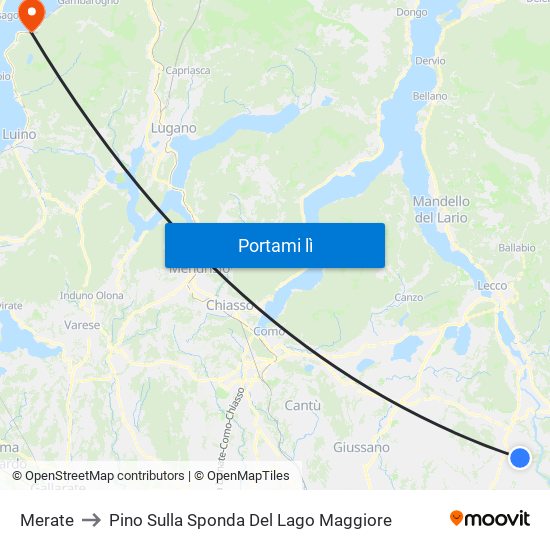 Merate to Pino Sulla Sponda Del Lago Maggiore map