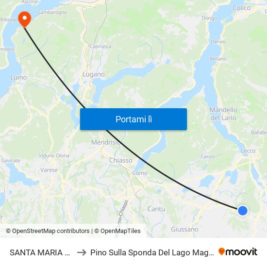 SANTA MARIA HO? to Pino Sulla Sponda Del Lago Maggiore map