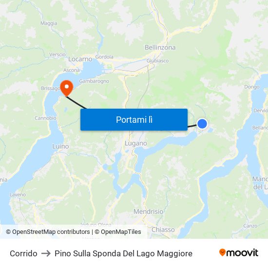 Corrido to Pino Sulla Sponda Del Lago Maggiore map
