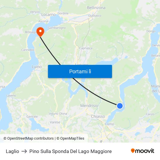 Laglio to Pino Sulla Sponda Del Lago Maggiore map