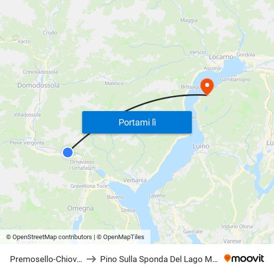 Premosello-Chiovenda to Pino Sulla Sponda Del Lago Maggiore map