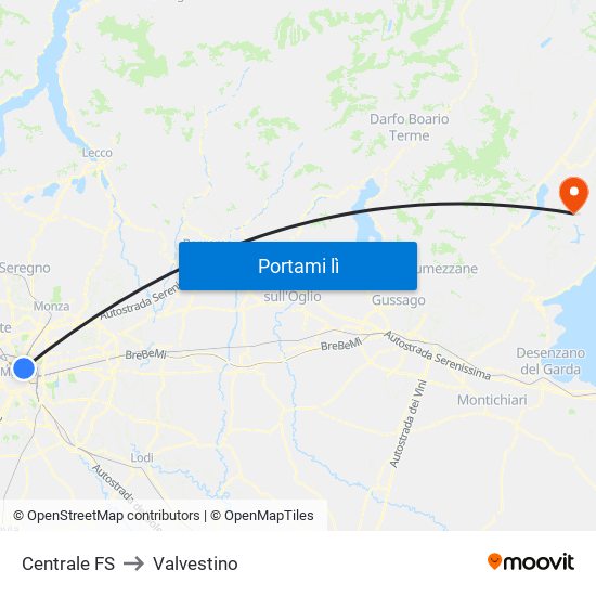 Centrale FS to Valvestino map