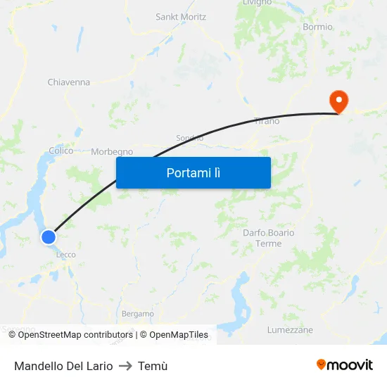 Mandello Del Lario to Temù map