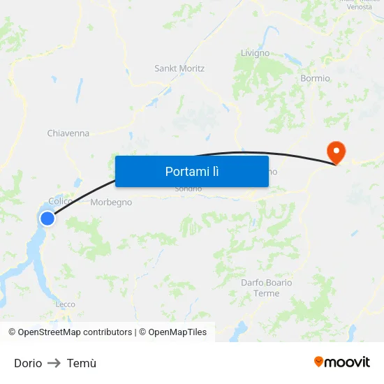 Dorio to Temù map