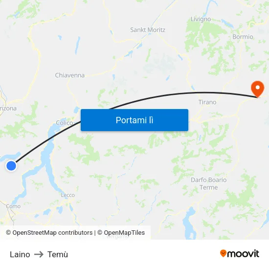 Laino to Temù map