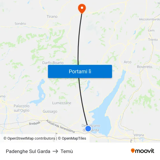 Padenghe Sul Garda to Temù map
