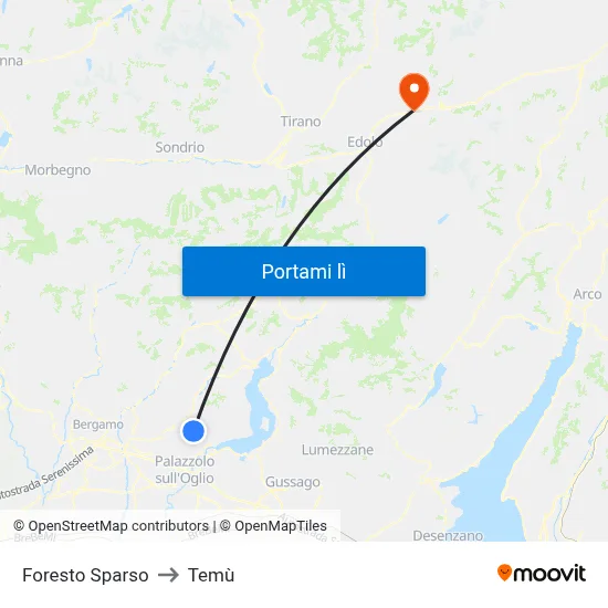 Foresto Sparso to Temù map