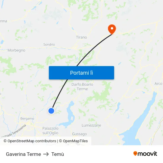 Gaverina Terme to Temù map