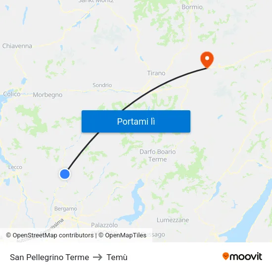 San Pellegrino Terme to Temù map