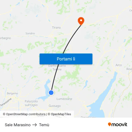 Sale Marasino to Temù map