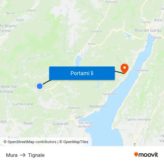 Mura to Tignale map