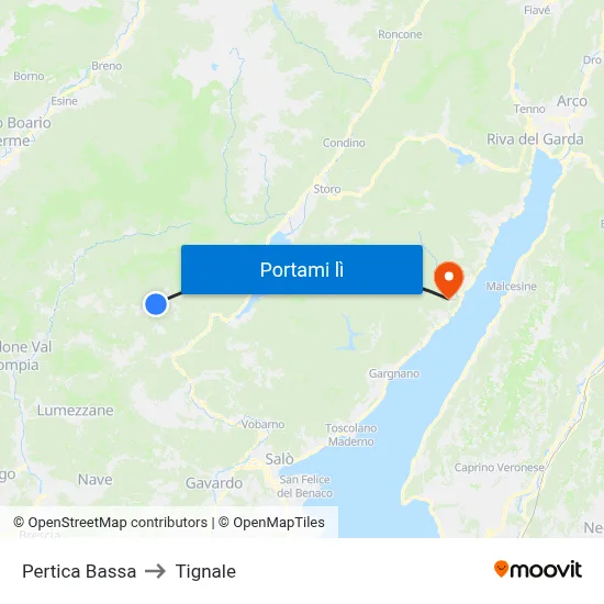 Pertica Bassa to Tignale map