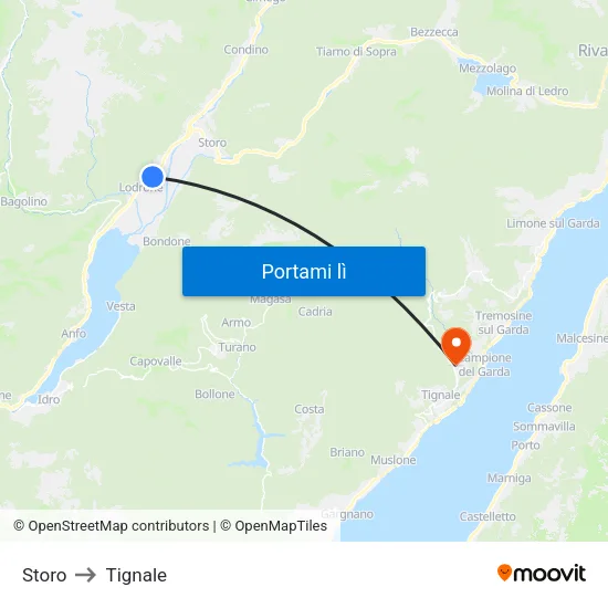 Storo to Tignale map