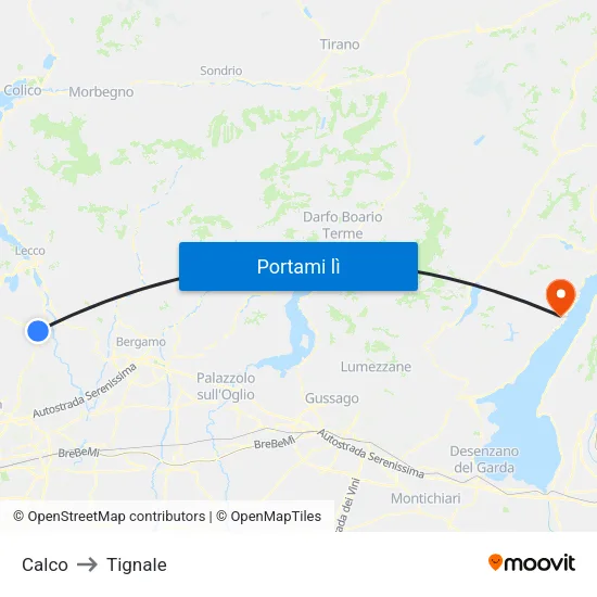 Calco to Tignale map