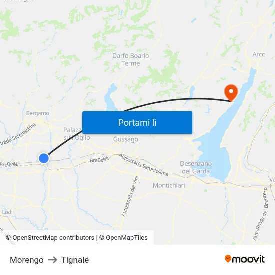 Morengo to Tignale map