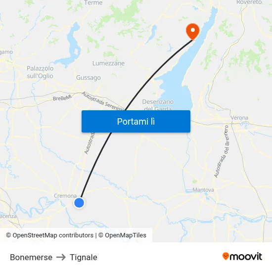 Bonemerse to Tignale map