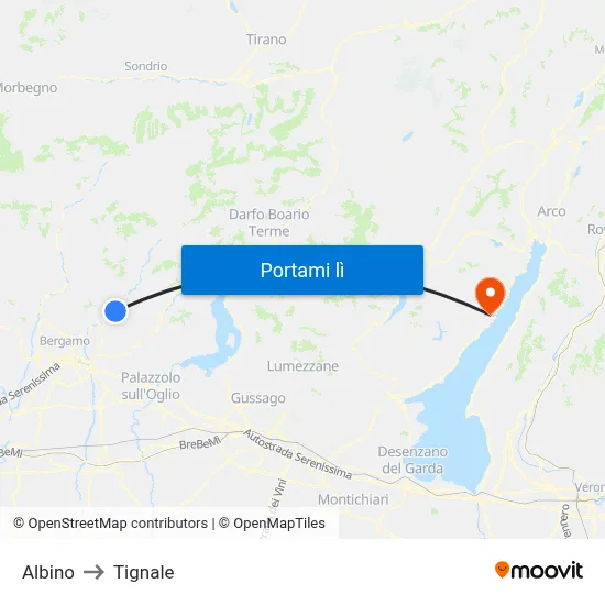 Albino to Tignale map