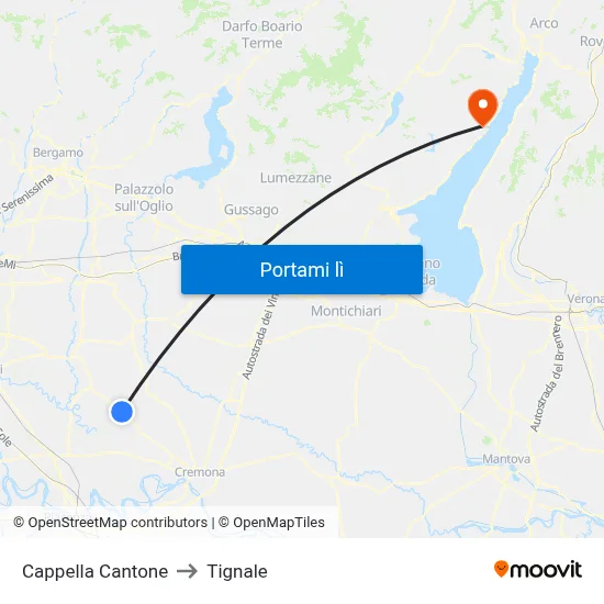 Cappella Cantone to Tignale map