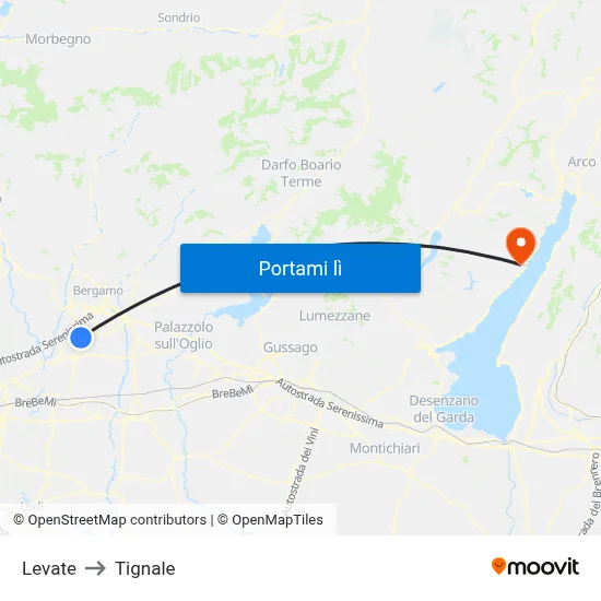 Levate to Tignale map