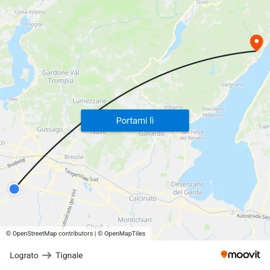 Lograto to Tignale map